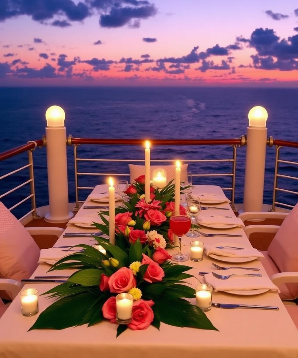 Elegant dinner at dusk